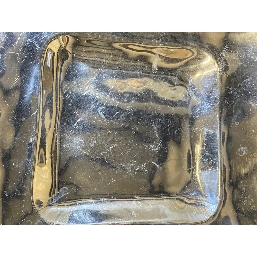 Large Silver Rectangle Tray measures 14 1/2” X 15” Aluminum Color Much Heavier
